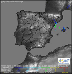 Detector de rayos en España
